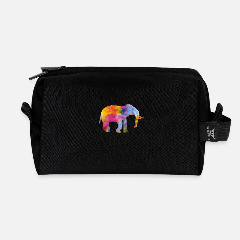 elefant colors - Recycelte Kulturtasche - Schwarz