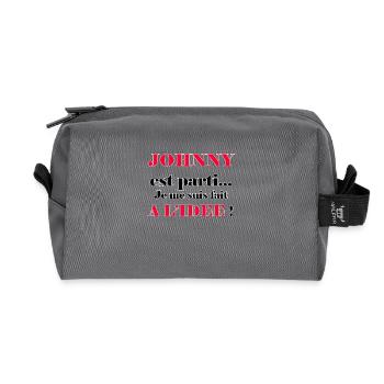 (johnny_est_parti) - Trousse de toilette en tissu recyclé - anthracite - Devant