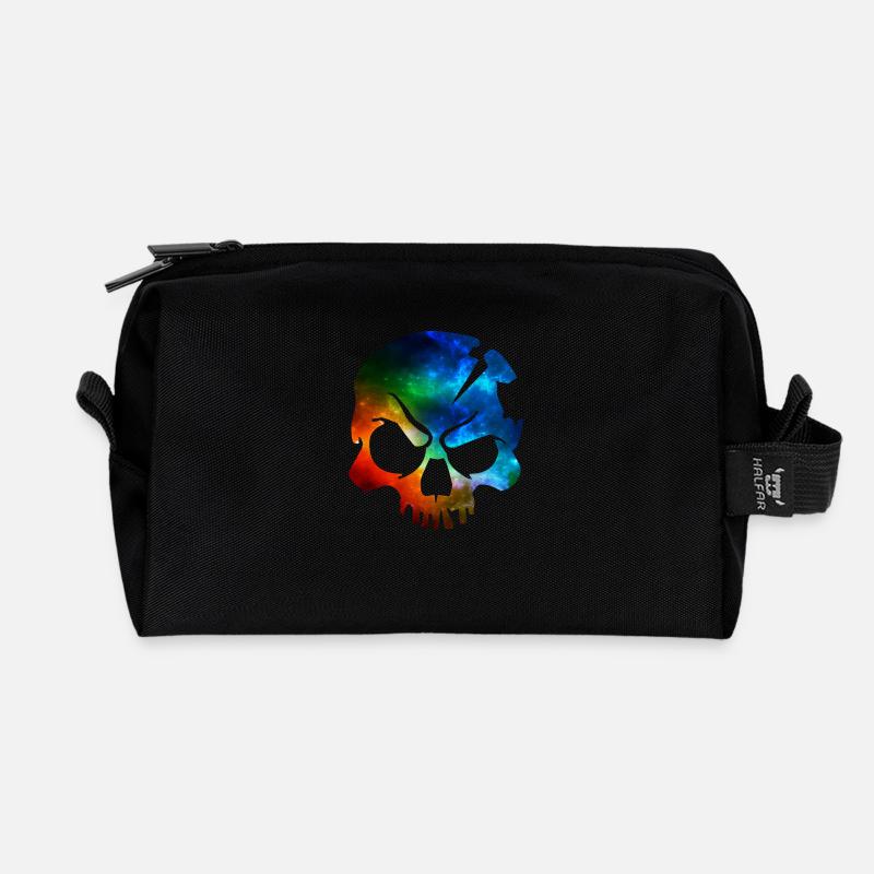 skull colors - Recycelte Kulturtasche - Schwarz
