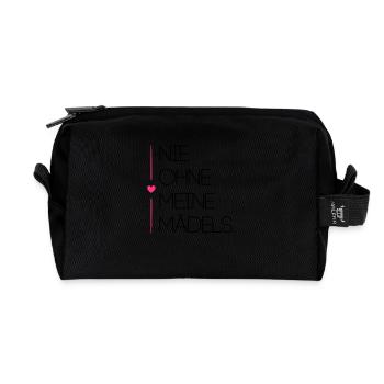 nie ohne meine maedels herz - Recycelte Kulturtasche - Schwarz - Vorne