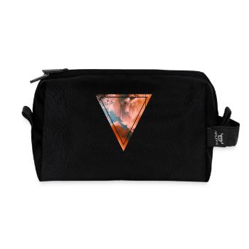 Glitched Clouds - Recycled Toiletry Zip Bag - black - Front