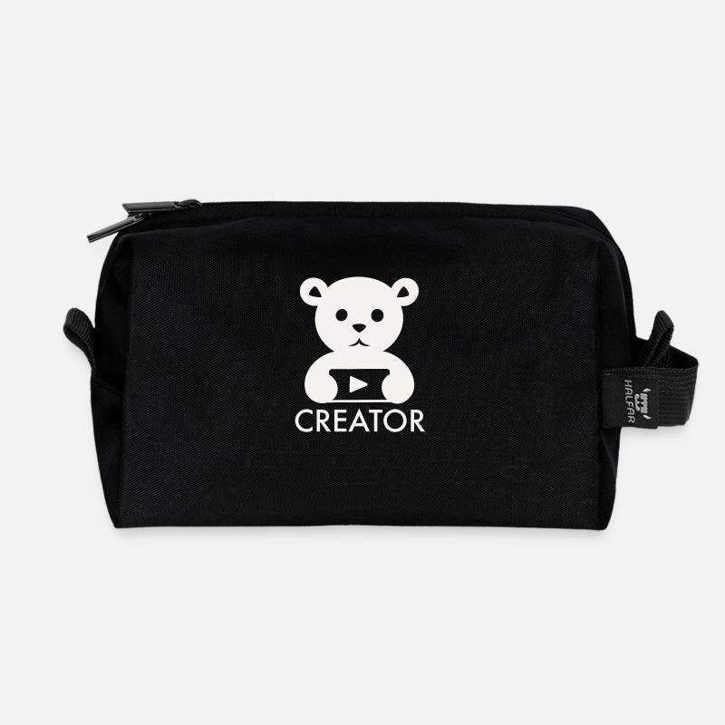 Teddybär Creator YouTube - Recycelte Kulturtasche - Schwarz