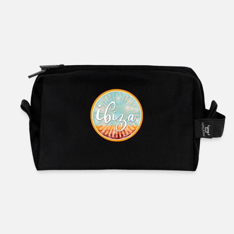 Ibiza Sonne - Recycelte Kulturtasche - Schwarz