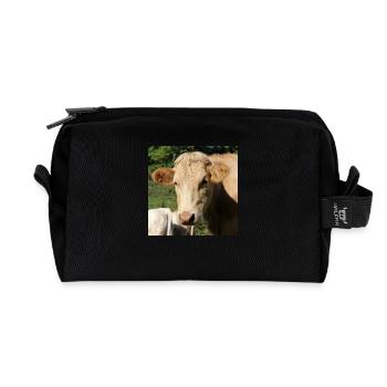 Cow Poster - Recycled Toiletry Zip Bag - black - Front