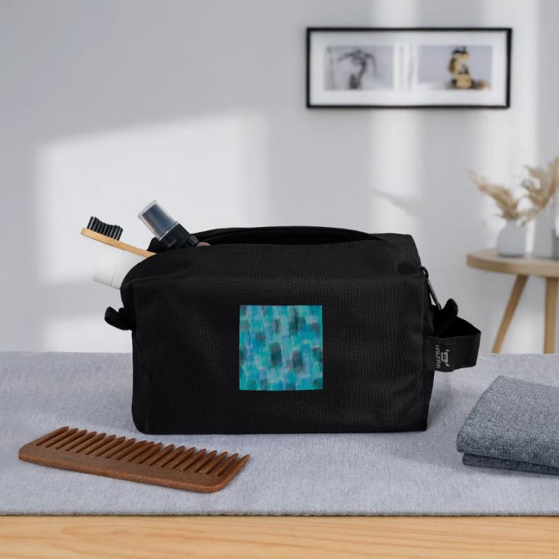 Vignette abstraite Impression vert Arrière-plan Cool Present Trousse de toilette en tissu recyclé