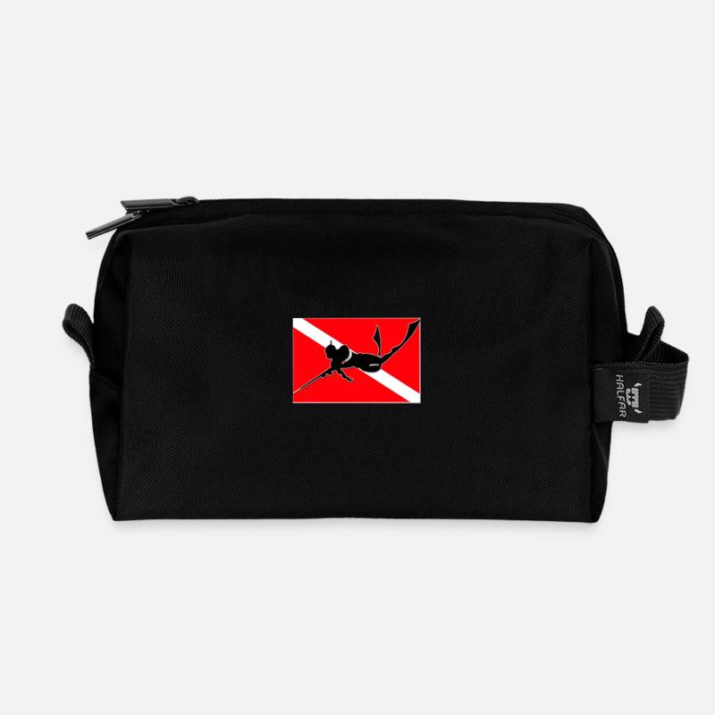 Speerfischen - Recycelte Kulturtasche - Schwarz