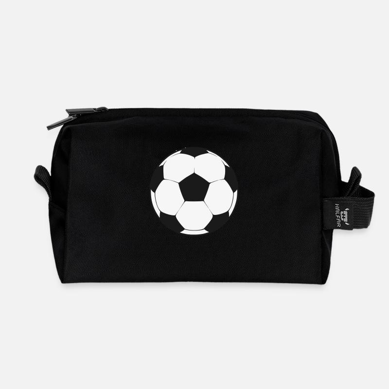 Fußball - Recycelte Kulturtasche - Schwarz