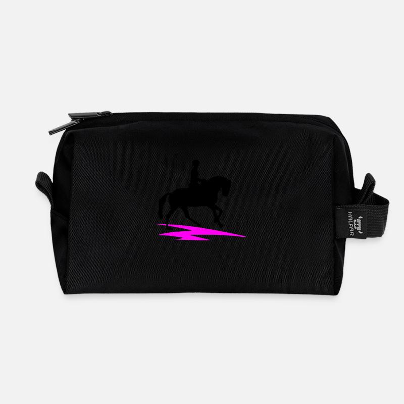 Pferd - Recycelte Kulturtasche - Schwarz