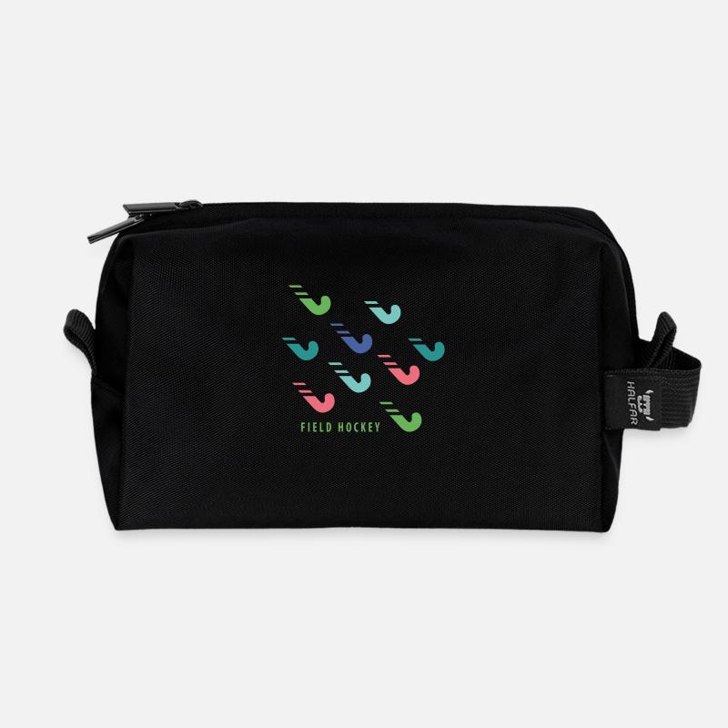 Hockeyschläger - Recycelte Kulturtasche - Schwarz