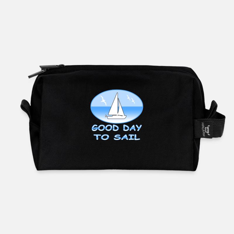 Segeln - Recycelte Kulturtasche - Schwarz