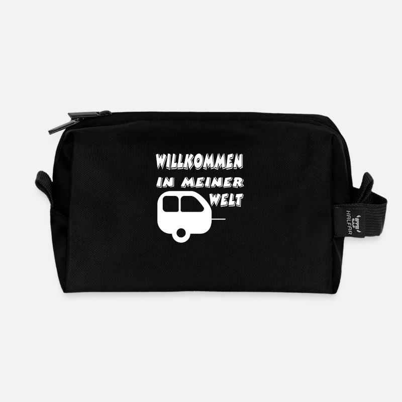 Camping - Recycelte Kulturtasche - Schwarz