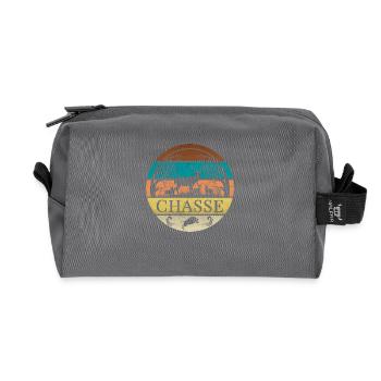 Hunting, hunting wild boar, roe deer, deer - Recycled Toiletry Zip Bag - anthracite - Front