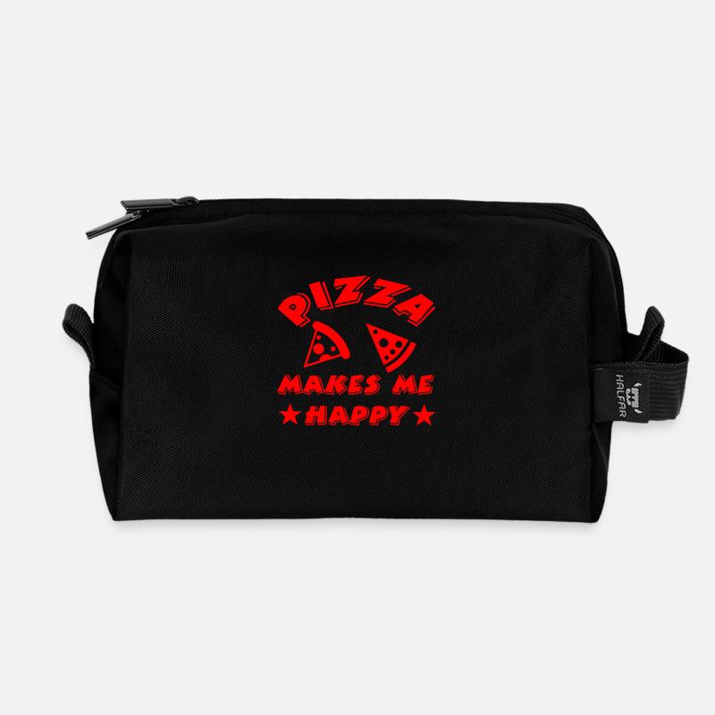 Pizza - Recycelte Kulturtasche - Schwarz