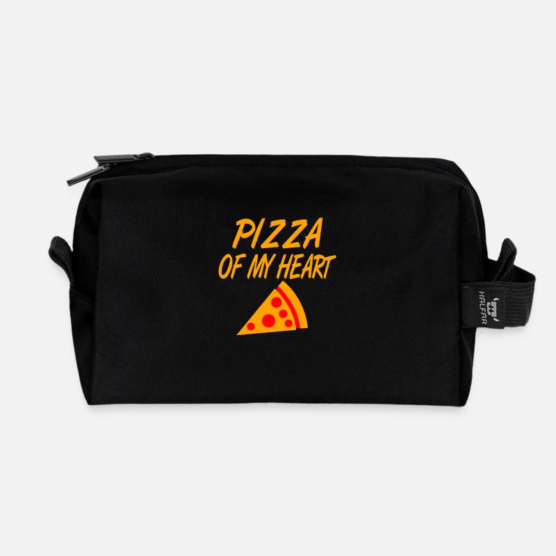 Pizza - Recycelte Kulturtasche - Schwarz