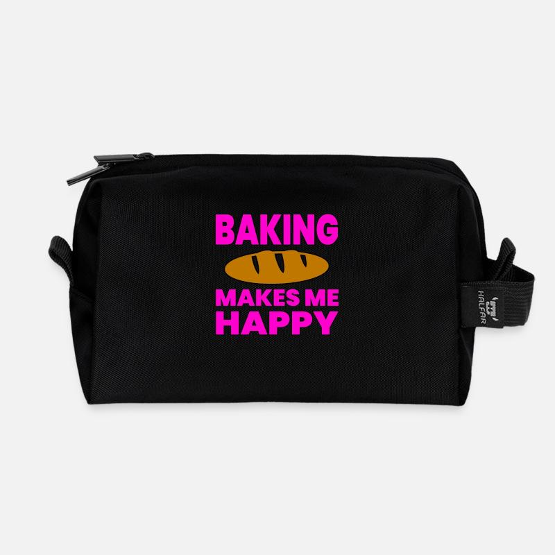 Backen - Recycelte Kulturtasche - Schwarz