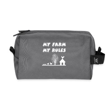 Farm - Recycled Toiletry Zip Bag - anthracite - Front