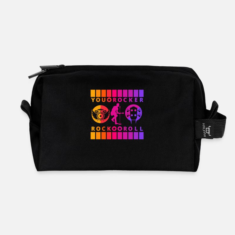 YOU ROCKER SINGER - Recycled Toiletry Zip Bag - black