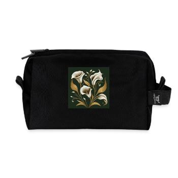 Lilies Flowers - Recycled Toiletry Zip Bag - black - Front
