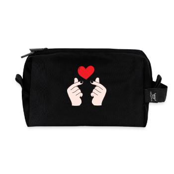 Finger hearts 5 - Recycled Toiletry Zip Bag - black - Front