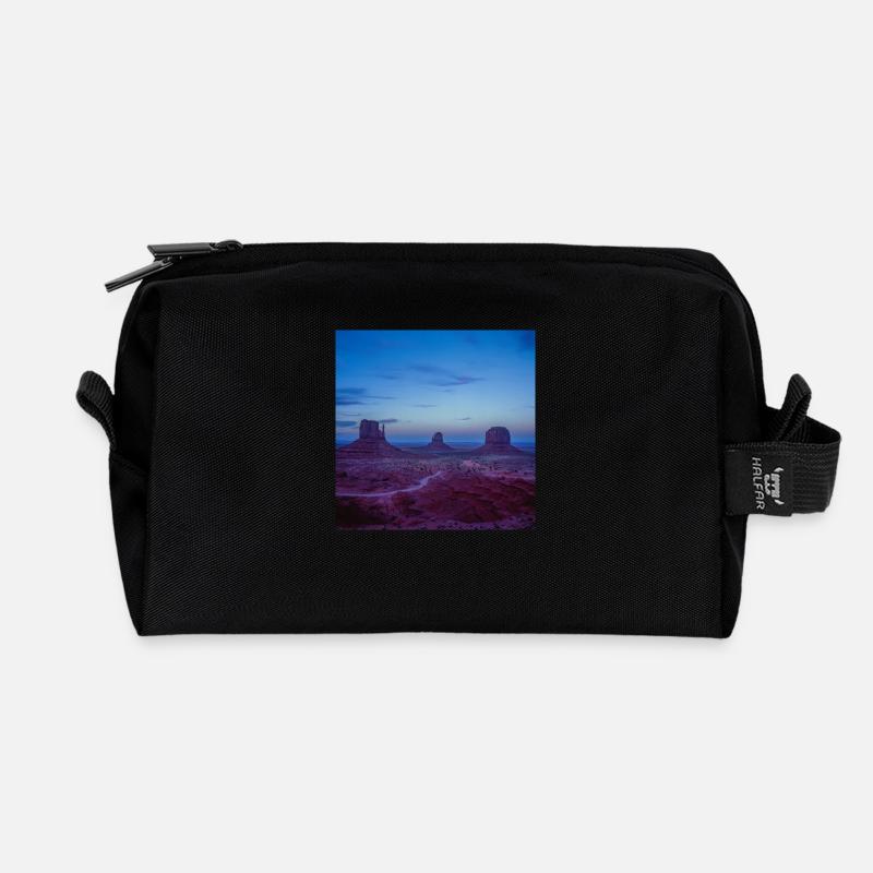Monument Valley - Recycled Toiletry Zip Bag - black