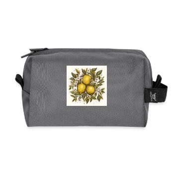 Zitronen - Recycelte Kulturtasche - Anthrazit - Vorne