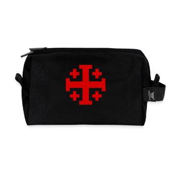 Jerusalem kreuz Jerusalemkreuz - Recycelte Kulturtasche - Schwarz - Vorne