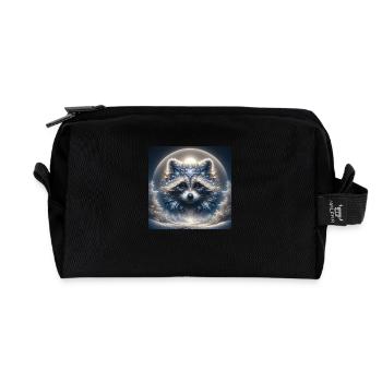 Racoon in Frost - Recycelte Kulturtasche - Schwarz - Vorne