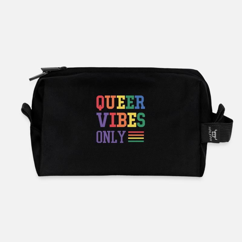 Queer vibes only - Recycled Toiletry Zip Bag - black