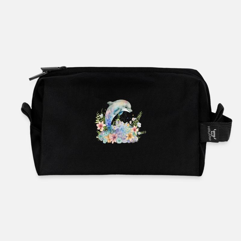 Baby-Delfin - Recycelte Kulturtasche - Schwarz