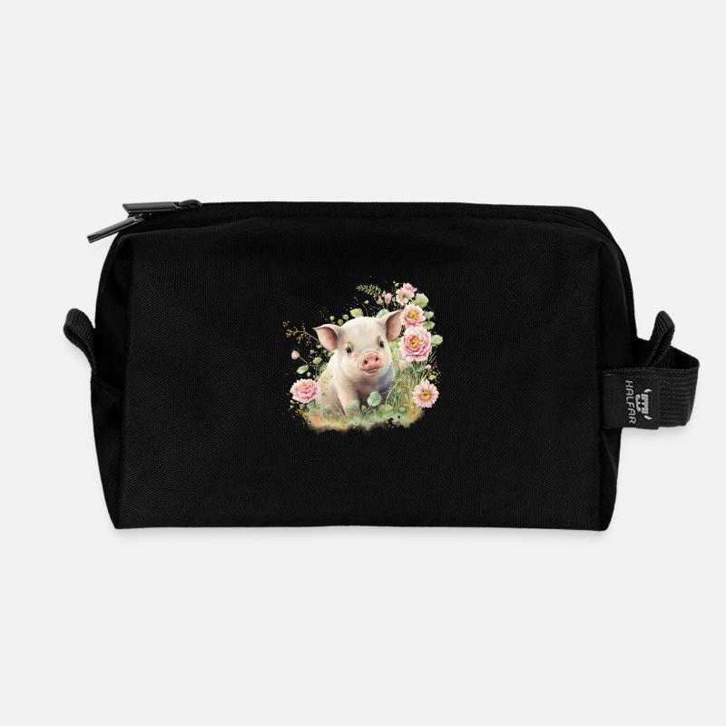 COCHON - Trousse de toilette en tissu recyclé - noir