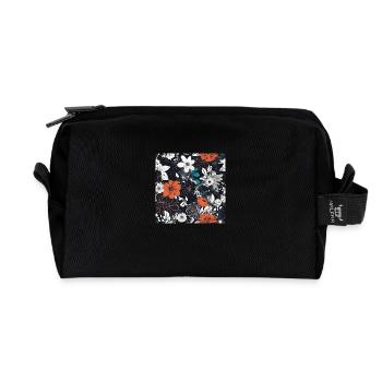 Dunkle Blüten - Recycelte Kulturtasche - Schwarz - Vorne
