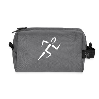 run - Recycled Toiletry Zip Bag - anthracite - Front