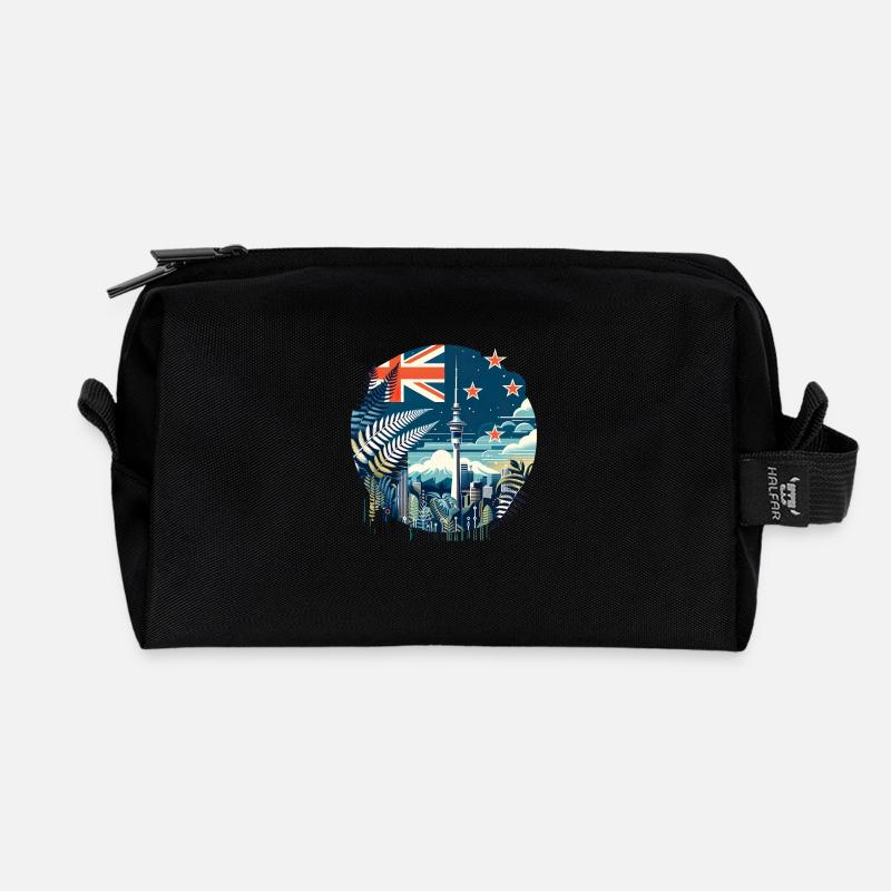 Neuseeland Aotearoa Kiwi 18 - Recycelte Kulturtasche - Schwarz