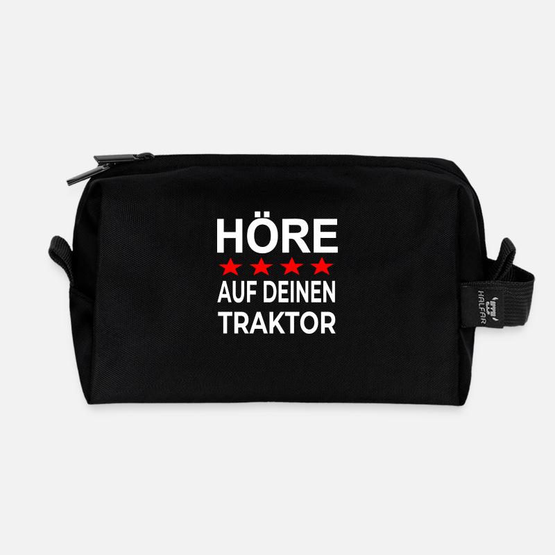 Traktor - Recycelte Kulturtasche - Schwarz