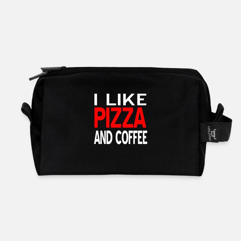 Pizza - Recycelte Kulturtasche - Schwarz