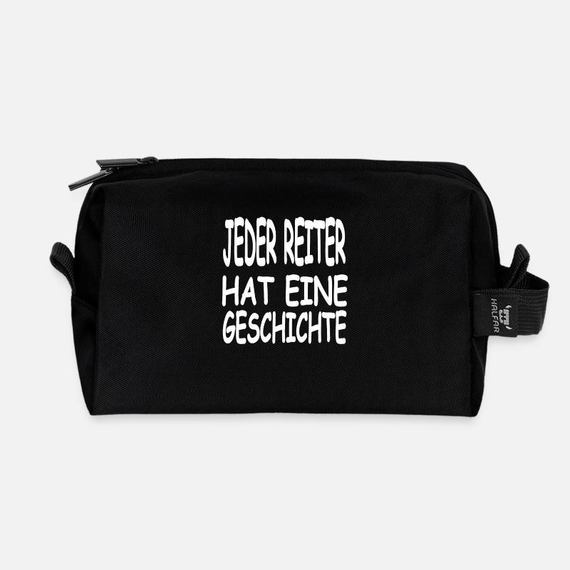 Reiten - Recycelte Kulturtasche - Schwarz
