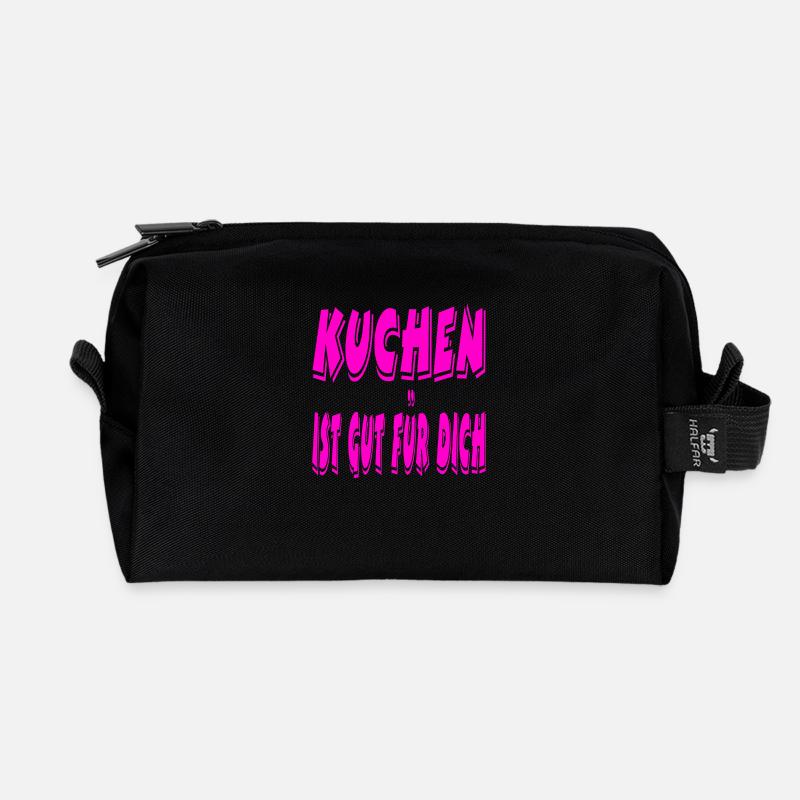 Kuchen - Recycelte Kulturtasche - Schwarz