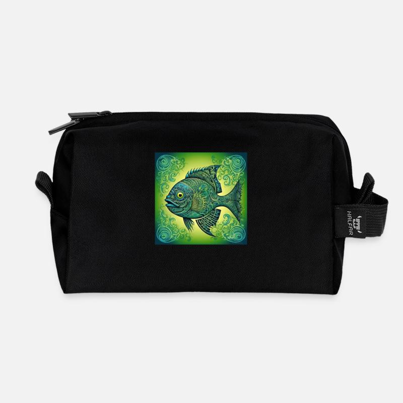 Fischer fisch Fisch - Recycelte Kulturtasche - Schwarz