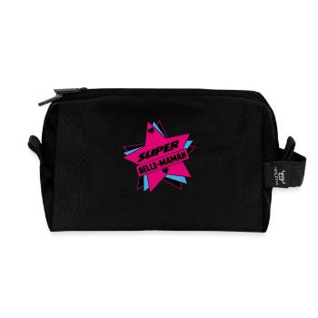 SUPER SCHÖNE MAMA - Recycelte Kulturtasche - Schwarz - Vorne
