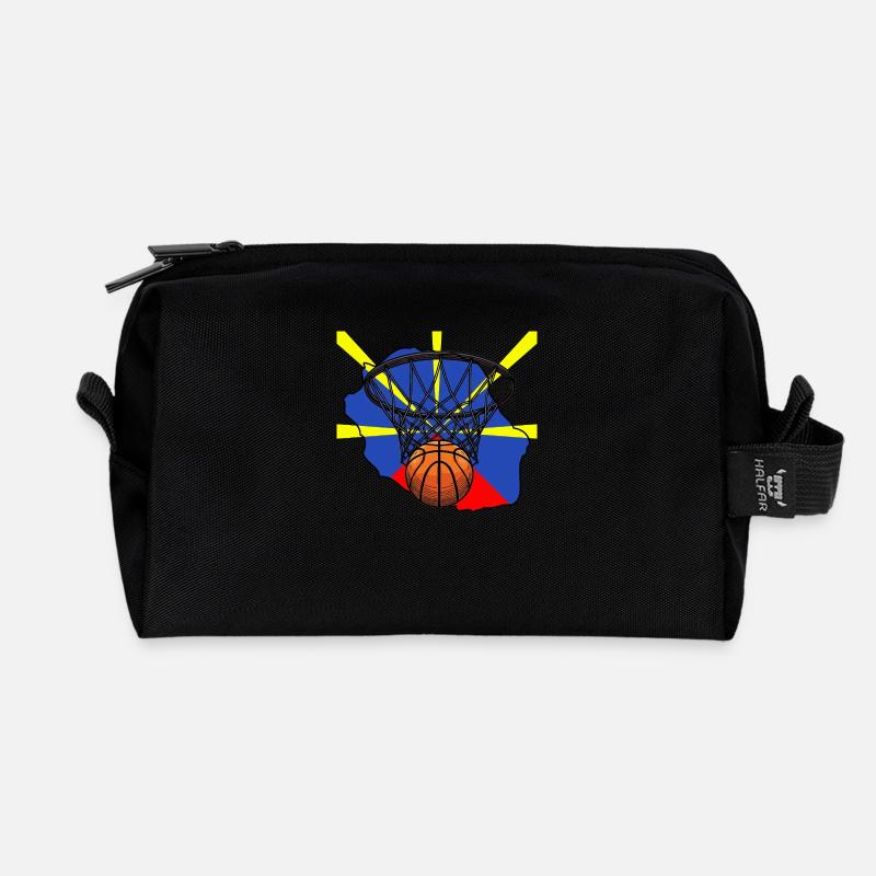 Hinweis Basketball 974 - Recycelte Kulturtasche - Schwarz