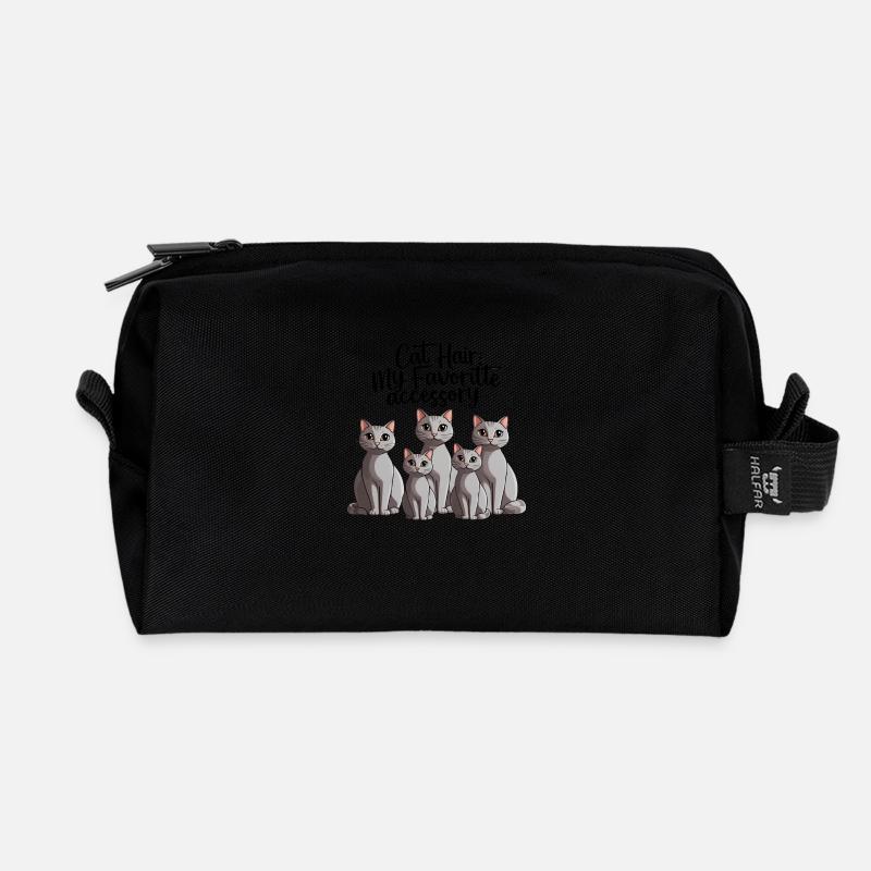 Katzen Accessoires - Recycelte Kulturtasche - Schwarz