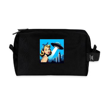 La fille et le vaisseau spatial - Trousse de toilette en tissu recyclé - noir - Devant