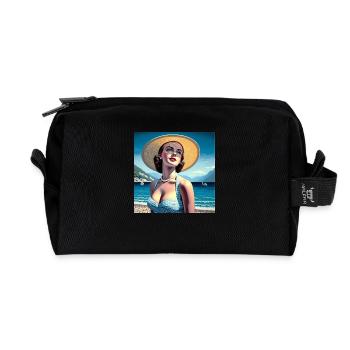 Le modèle au bord du lac - Trousse de toilette en tissu recyclé - noir - Devant
