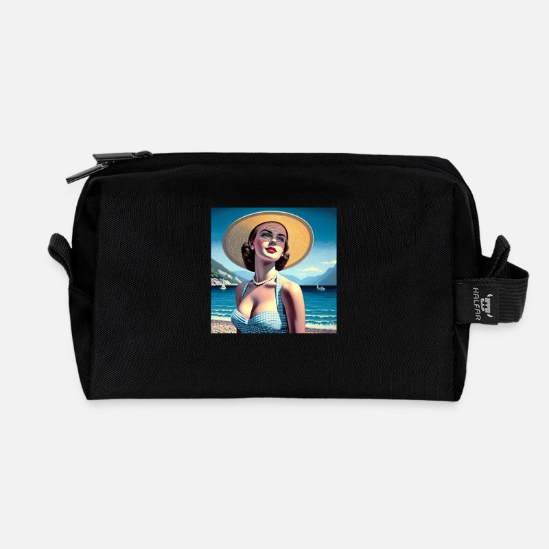 Das Modell am See - Recycelte Kulturtasche - Schwarz