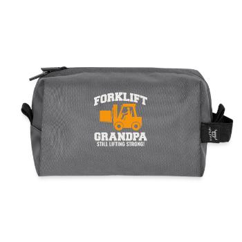 Forklift Grandpa Heavy Equipment Operator Driver - Recycled Toiletry Zip Bag - anthracite - Front