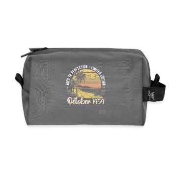 Born in October 1959 Legendary since October 1959 - Recycled Toiletry Zip Bag - anthracite - Front