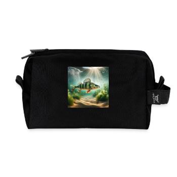 Fish, perch - Recycled Toiletry Zip Bag - black - Front