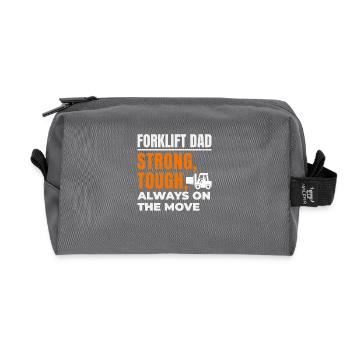 Forklift Operator Dad Heavy Equipment Driver - Recycled Toiletry Zip Bag - anthracite - Front