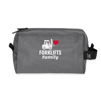 Forklift Operator Heavy Equipment Driver Family - Recycled Toiletry Zip Bag - anthracite - Front