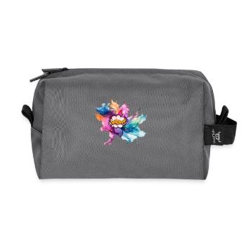 Bold Pop Art Explosion with "Wow" Text - Recycled Toiletry Zip Bag - anthracite - Front